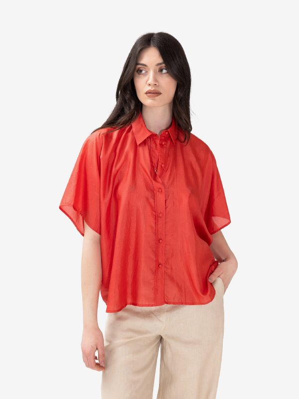 MOMONI' Camicia seta m/c Arancio