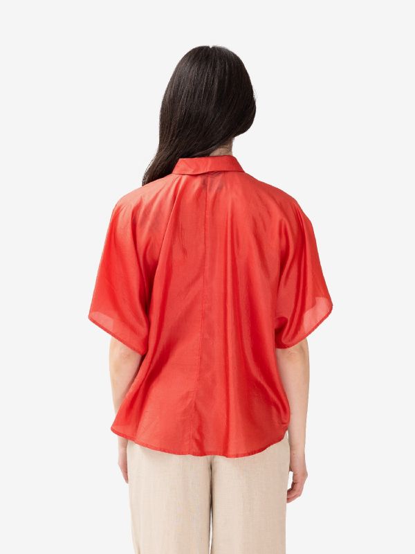 MOMONI' Camicia seta m/c Arancio