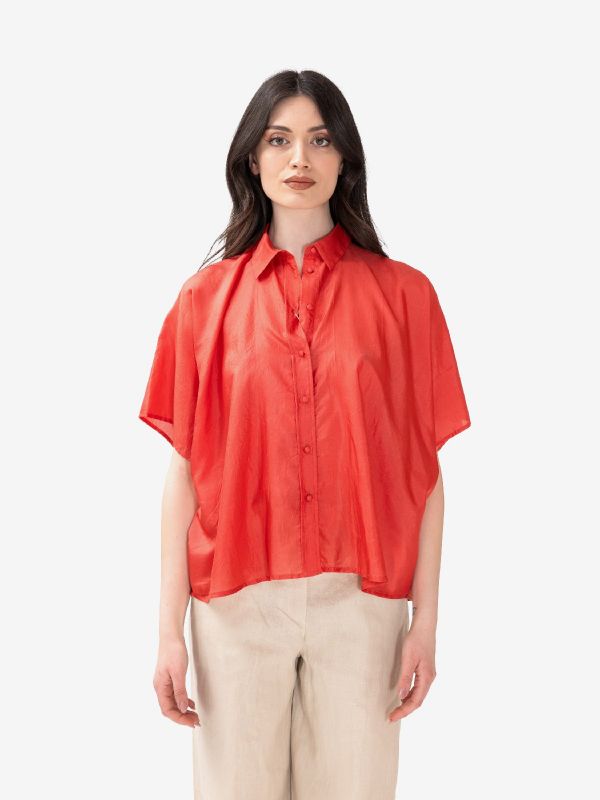 MOMONI' Camicia seta m/c Arancio