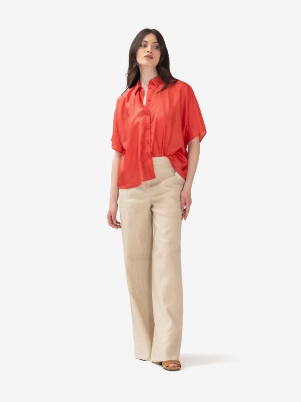 MOMONI' Camicia seta m/c Arancio