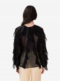MOMONI' Camicia nera con rouches Nero
