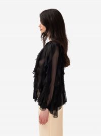 MOMONI' Camicia nera con rouches Nero