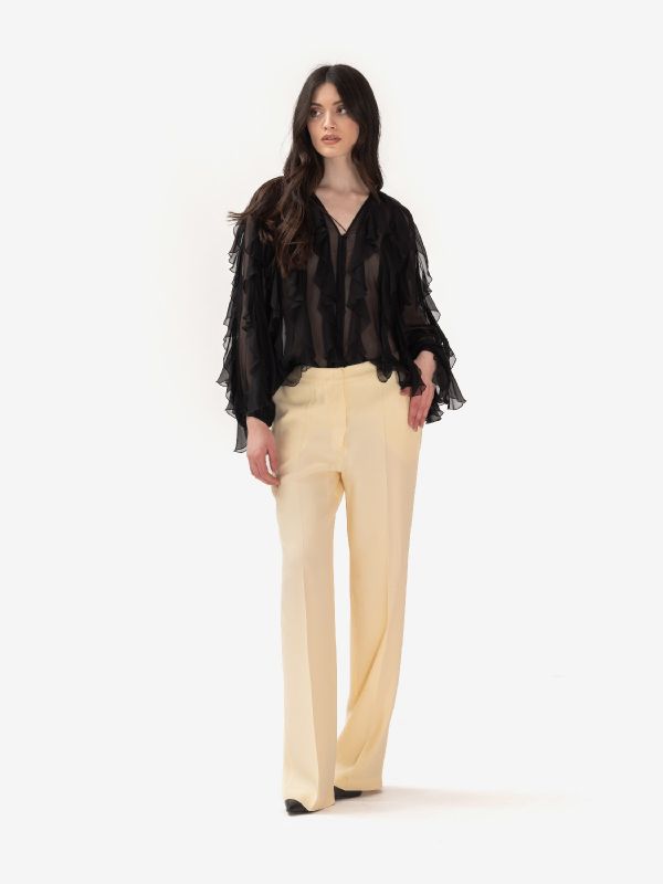 MOMONI' Camicia nera con rouches Nero