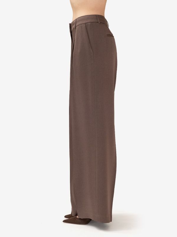 PESERICO Pantalone largo con elastico Marrone