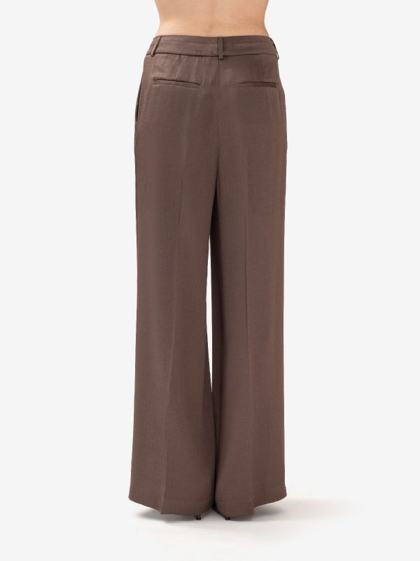 PESERICO Pantalone largo con elastico Marrone