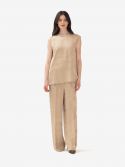 PESERICO Pantalone largo con elastico Marrone