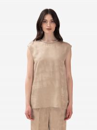 PESERICO Blusa smanicata tye/dye Beige