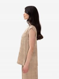 PESERICO Blusa smanicata tye/dye Beige
