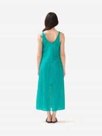 MOMONI' Abito lungo lino/cotone verde smeraldo