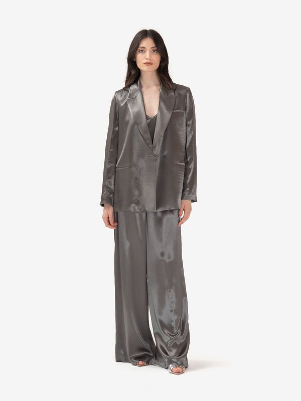 PESERICO Blazer seta grigio/verde 