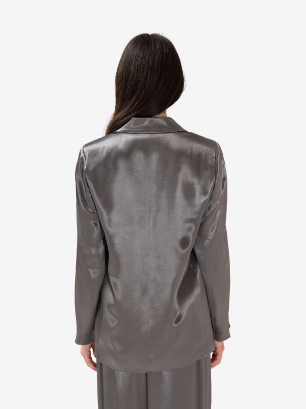 PESERICO Blazer seta grigio/verde 