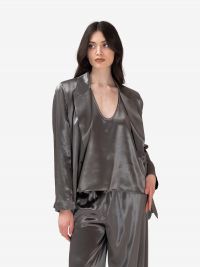 PESERICO Blazer seta grigio/verde 