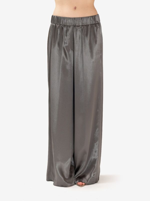 PESERICO Pantalone seta grigio/verde 