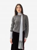 P.A.R.O.S.H. Cappotto lana con cintura + collo ecopelliccia Nero