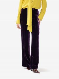 P.A.R.O.S.H. Pantalone palazzo velluto in seta Viola
