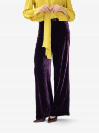 P.A.R.O.S.H. Pantalone palazzo velluto in seta Viola
