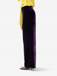 P.A.R.O.S.H. Pantalone palazzo velluto in seta Viola