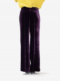 P.A.R.O.S.H. Pantalone palazzo velluto in seta Viola