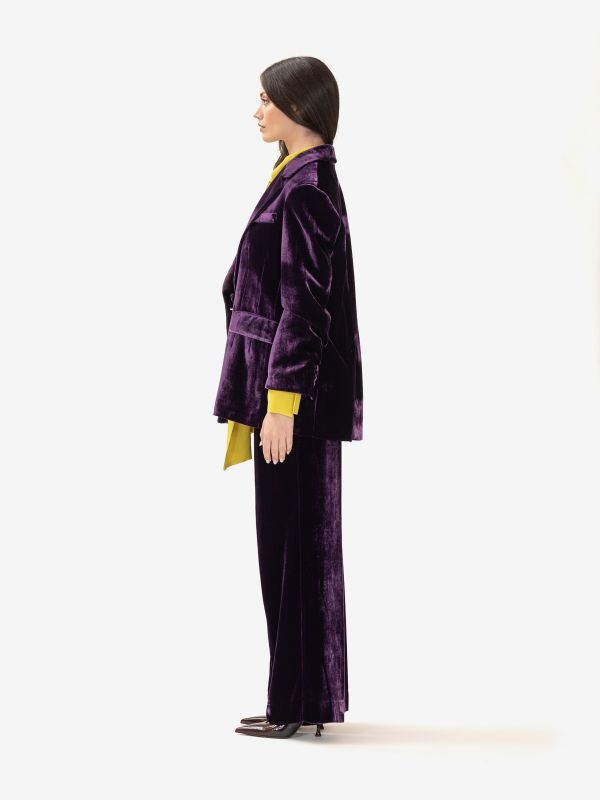 P.A.R.O.S.H. Blazer oversize velluto Viola