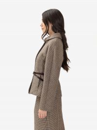 P.A.R.O.S.H. Blazer sfiancato pied de poule Beige