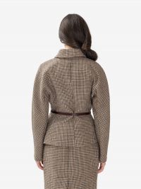 P.A.R.O.S.H. Blazer sfiancato pied de poule Beige