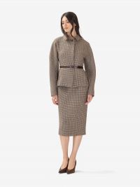 P.A.R.O.S.H. Gonna midi pied de poule Beige