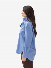 P.A.R.O.S.H. Camicia m/l popeline collo alto Celeste