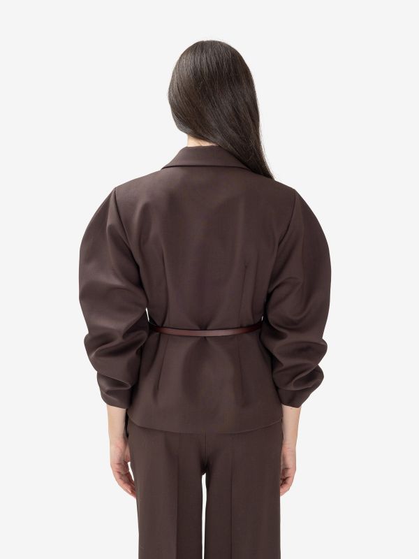 P.A.R.O.S.H. Blazer frescolana manica a palloncino con cintura 