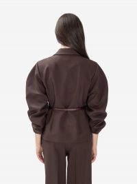 P.A.R.O.S.H. Blazer frescolana manica a palloncino con cintura 