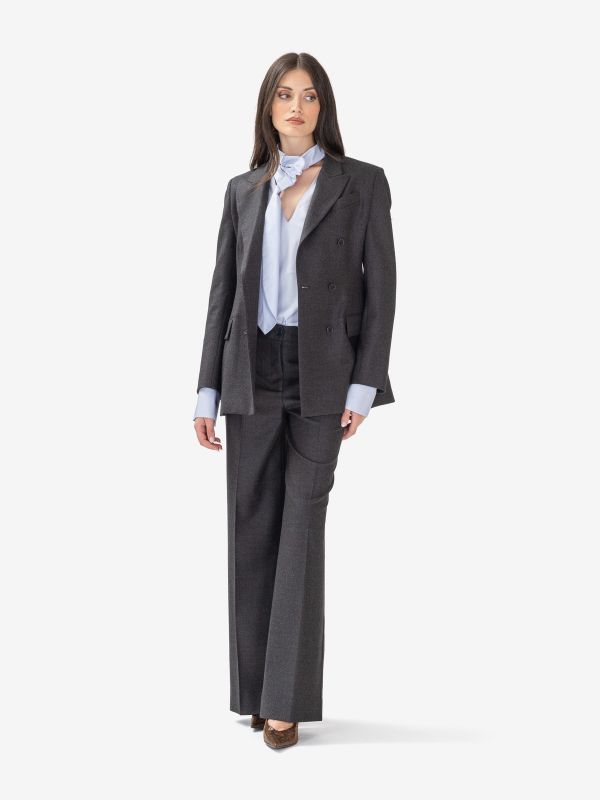 P.A.R.O.S.H. Pantalone palazzo gabardina melange Grigio