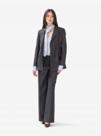 P.A.R.O.S.H. Pantalone palazzo gabardina melange Grigio