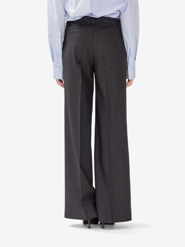 P.A.R.O.S.H. Pantalone palazzo gabardina melange Grigio