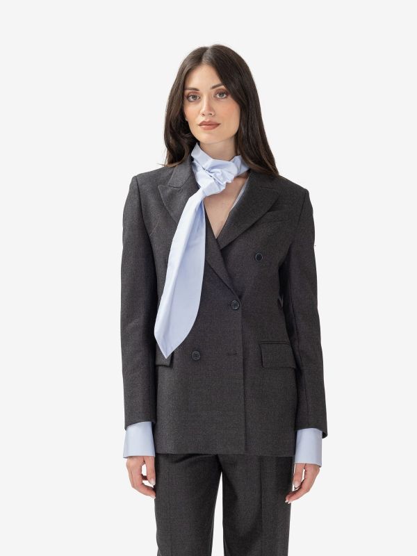 P.A.R.O.S.H. Blazer doppiopetto gabardina melange Grigio