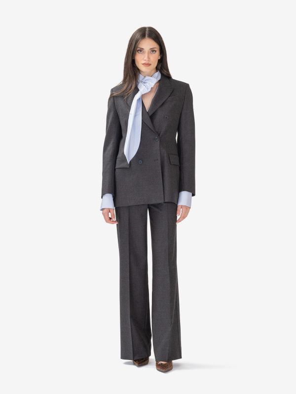P.A.R.O.S.H. Blazer doppiopetto gabardina melange Grigio