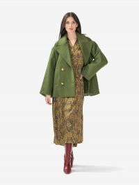 P.A.R.O.S.H. Caban lana doppiopetto corto con bottoni oro Verde
