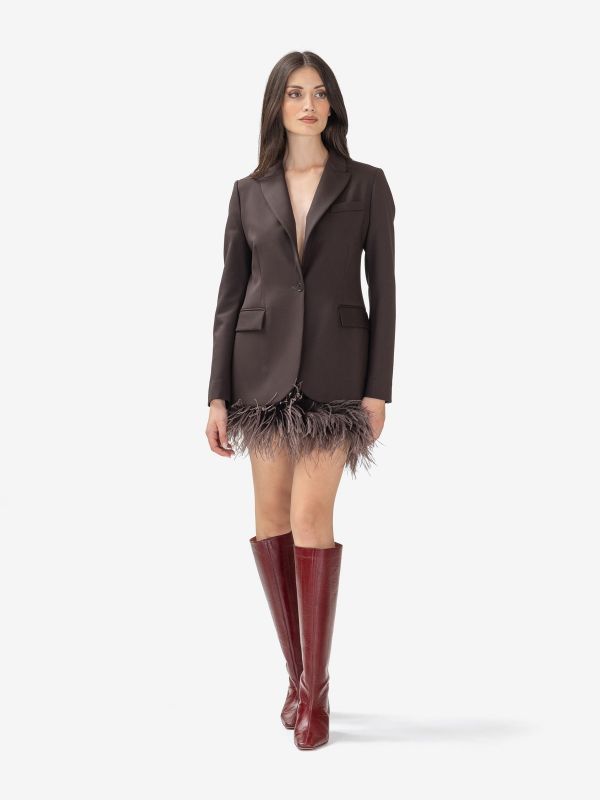 P.A.R.O.S.H. Blazer monopetto frescolana Testa di moro