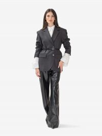 P.A.R.O.S.H. Blazer gabardina melange con cintura Grigio