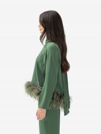 P.A.R.O.S.H. Blusa m/l cady con piume Verde