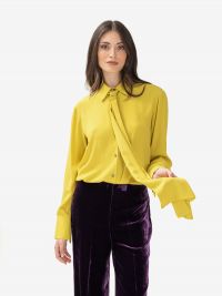 P.A.R.O.S.H. Camicia seta con sciarpetta Verde