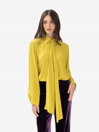 P.A.R.O.S.H. Camicia seta con sciarpetta Verde