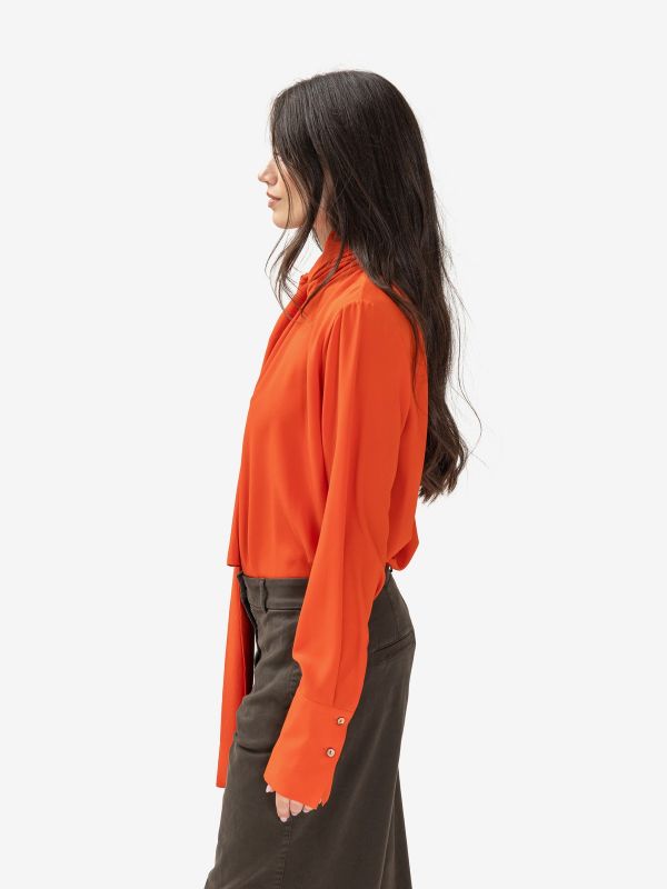 P.A.R.O.S.H. Camicia seta m/l con sciarpetta Arancio