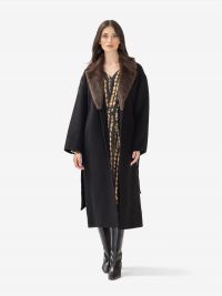 P.A.R.O.S.H. Cappotto lungo lana con cintura Nero