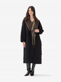 P.A.R.O.S.H. Cappotto lungo lana con cintura Nero