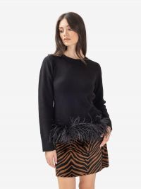 P.A.R.O.S.H. Maglia con piume Nero