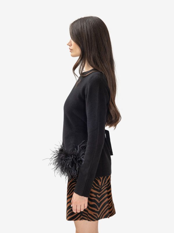 P.A.R.O.S.H. Maglia con piume Nero