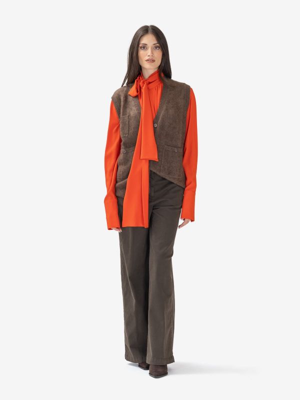 P.A.R.O.S.H. Gilet lana Testa di moro