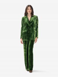 P.A.R.O.S.H. Pantalone palazzo velluto in seta Verde