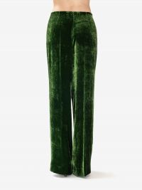 P.A.R.O.S.H. Pantalone palazzo velluto in seta Verde