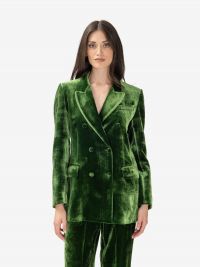 P.A.R.O.S.H. Blazer doppiopetto velluto Verde