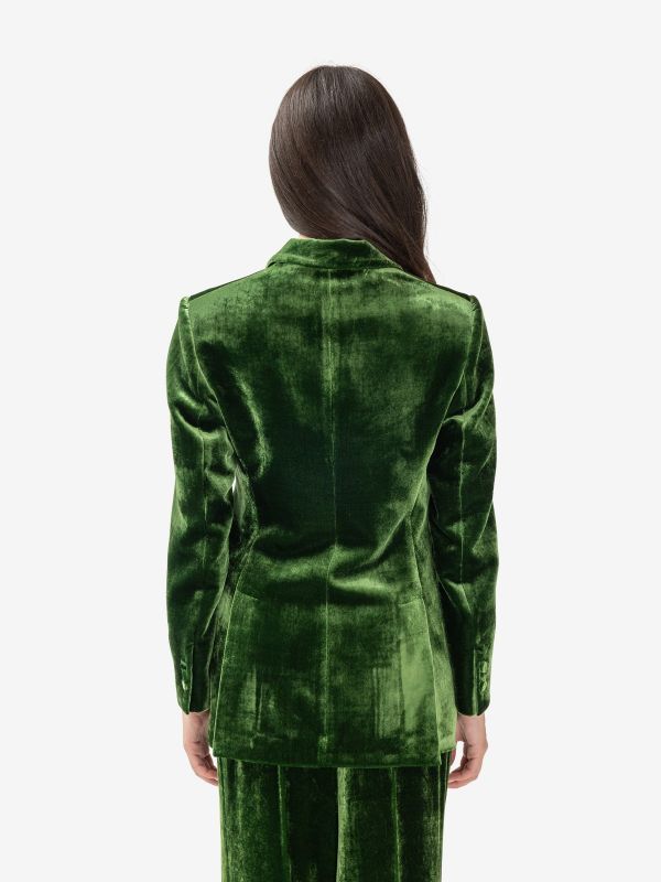 P.A.R.O.S.H. Blazer doppiopetto velluto Verde